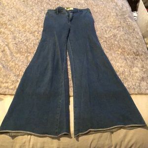 Anthropologie Mid rise super wide leg “jeggingsl